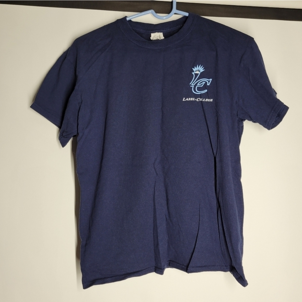 Gildan Lasell College Blue Short Sleeve Crew Neck Tee